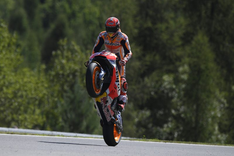 Rivals can be forgiven if they get tired of the frequency of Márquez’s celebratory wheelies.